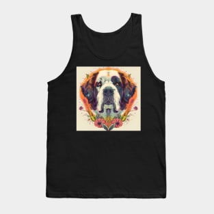 70s Saint Bernard Vibes: Pastel Pup Parade Tank Top